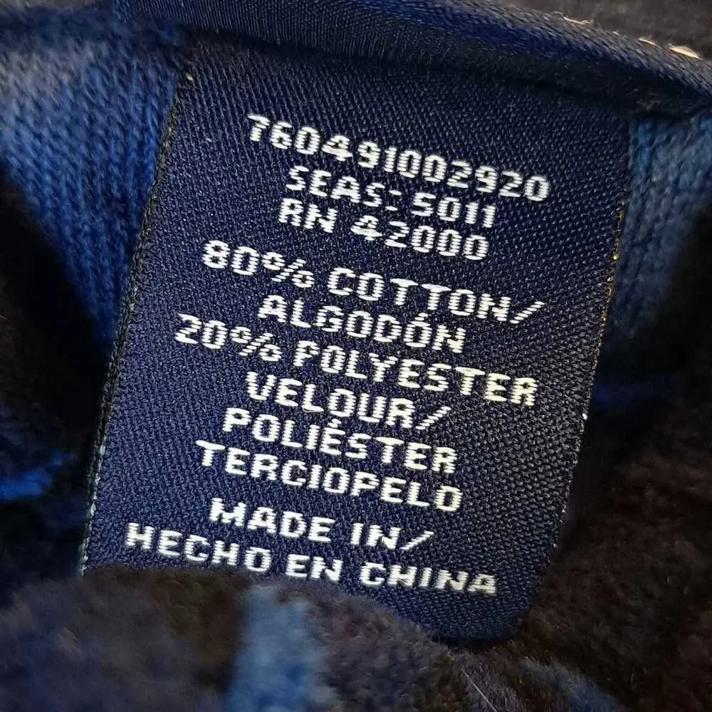 Basic Editions Women's Velour Jacket Blue Cotton Full Zip Pockets M New - Picture 7 of 7